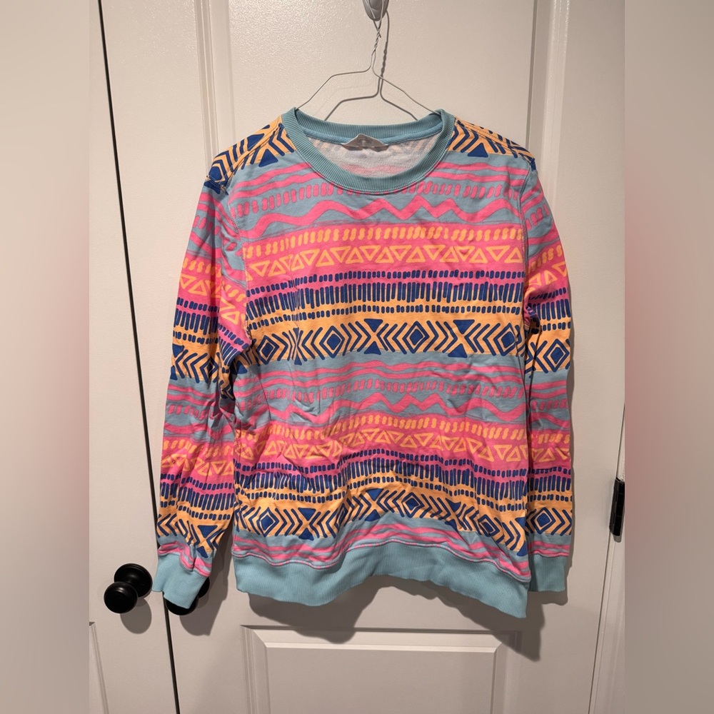 Chubbies Lounge Crewneck Sweatshirt Men’s Large Colorful Geometric Print